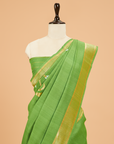 Green Plain Saree In Georgette Tussar