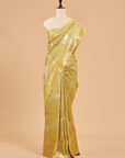 Pista Green Lehariya Saree in Georgette Tussar