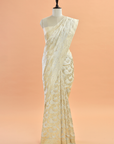 Off White Jaal  Saree in Silk