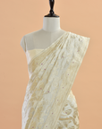 Off White Jaal  Saree in Silk