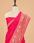 Rani Pink Plain Saree in Georgette