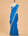 Royal Blue Butti Saree in Georgette