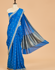 Royal Blue Butti Saree in Georgette