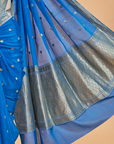 Royal Blue Butti Saree in Georgette