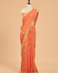 Orange Butta Saree In Georgette