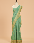 Pista Green Butta Saree In Georgette