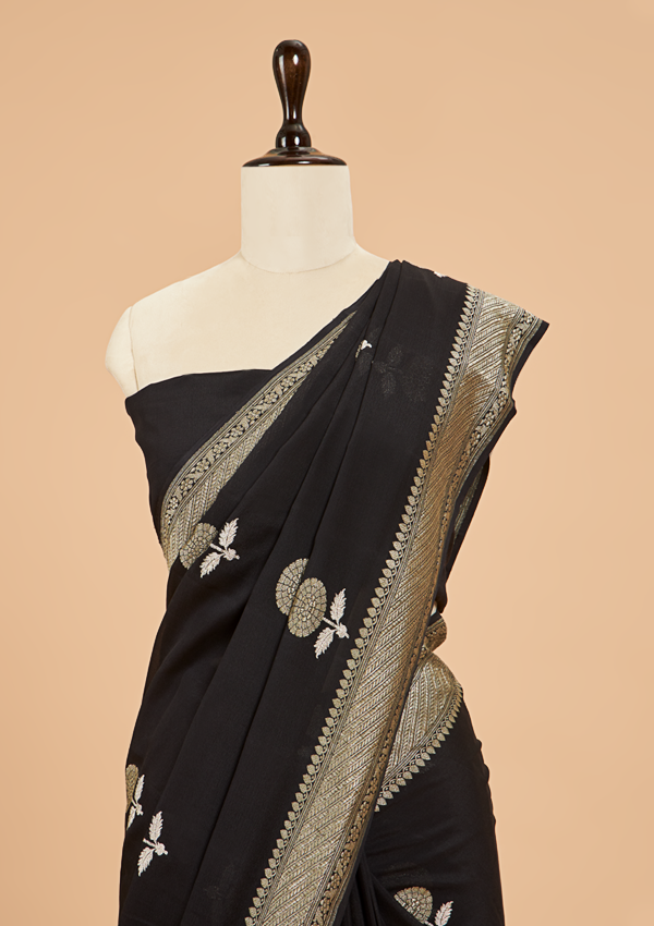 Black Butta Saree In Georgette