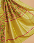 Lemon Jaal Saree in Georgette Tussar