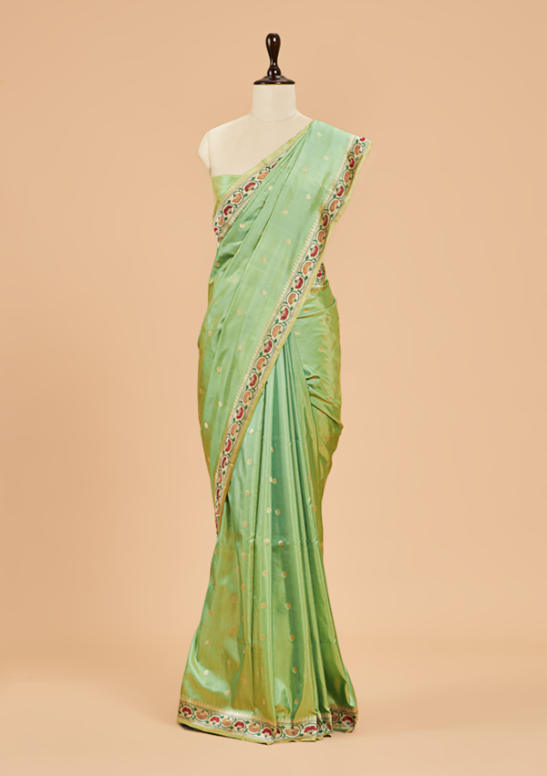 Sea Green Butti Saree in Silk