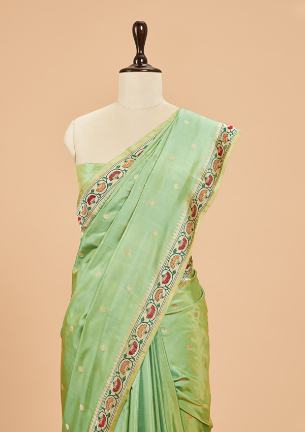 Sea Green Butti Saree in Silk