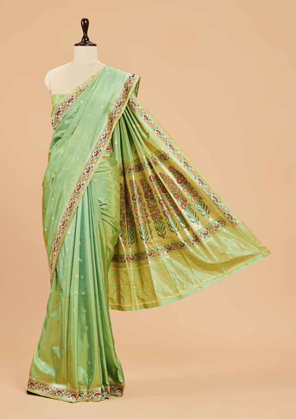 Sea Green Butti Saree in Silk