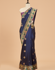 Navy Blue Butta Saree in Silk