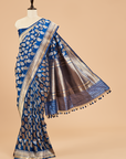 Royal Blue Butta Saree in Silk