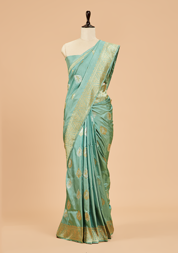 Sea Green Butta Saree in Silk