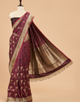 Wine Butta Saree in Silk