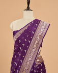 Purple Butti Saree in Silk