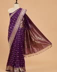 Purple Butti Saree in Silk