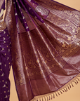 Purple Butti Saree in Silk