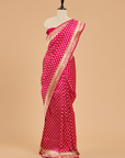 Rani Pink Butti Saree in Silk