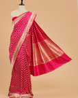 Rani Pink Butti Saree in Silk