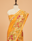 Golden Plain Saree in Silk