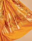 Golden Plain Saree in Silk