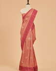 Peach without Zari Saree in Silk