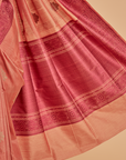 Peach without Zari Saree in Silk