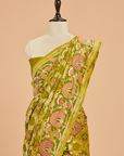 Olive Green Jaal Saree in Georgette