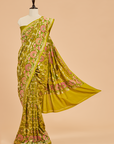 Olive Green Jaal Saree in Georgette