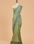 Jade Green without Zari Saree in Silk