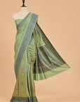 Jade Green without Zari Saree in Silk