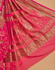 Rani Pink Meenakari Jaal Saree in Georgette