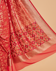 Red Patola Saree In Georgette