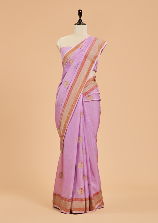 Lavender Butta Saree In Georgette