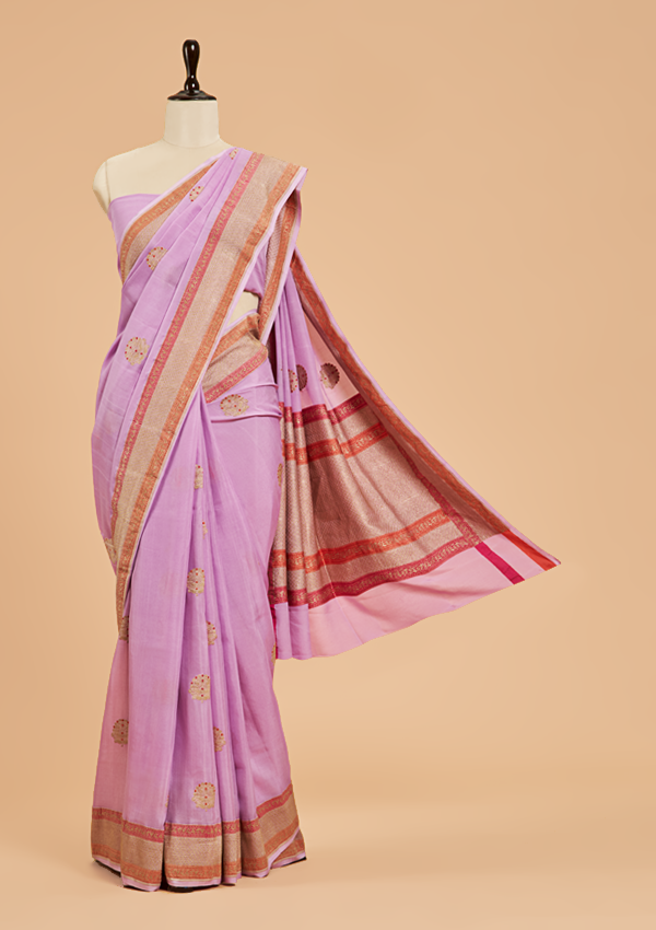 Lavender Butta Saree In Georgette