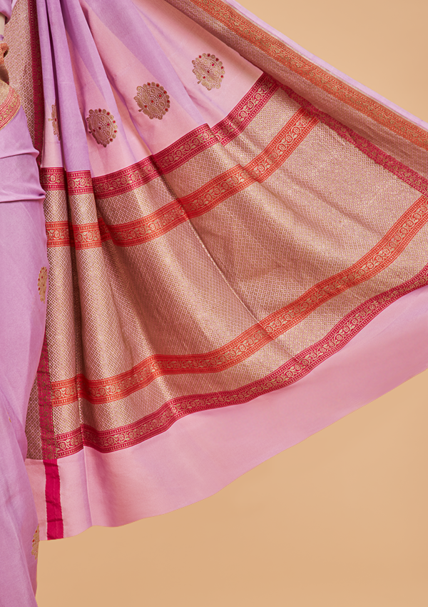 Lavender Butta Saree In Georgette