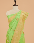 Lemon Green Butta Saree In Georgette