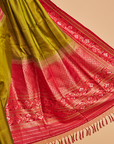 Pista Green Plain Saree in Silk