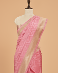 Light Pink Plain Saree in Silk