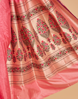 Gajar Pink Plain Saree in Silk