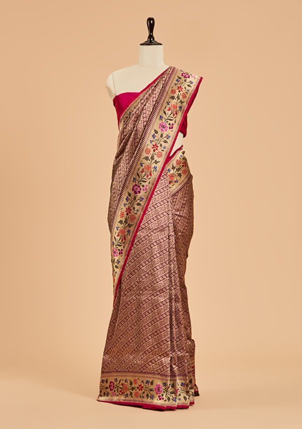 Majenta Brocade Saree in Silk