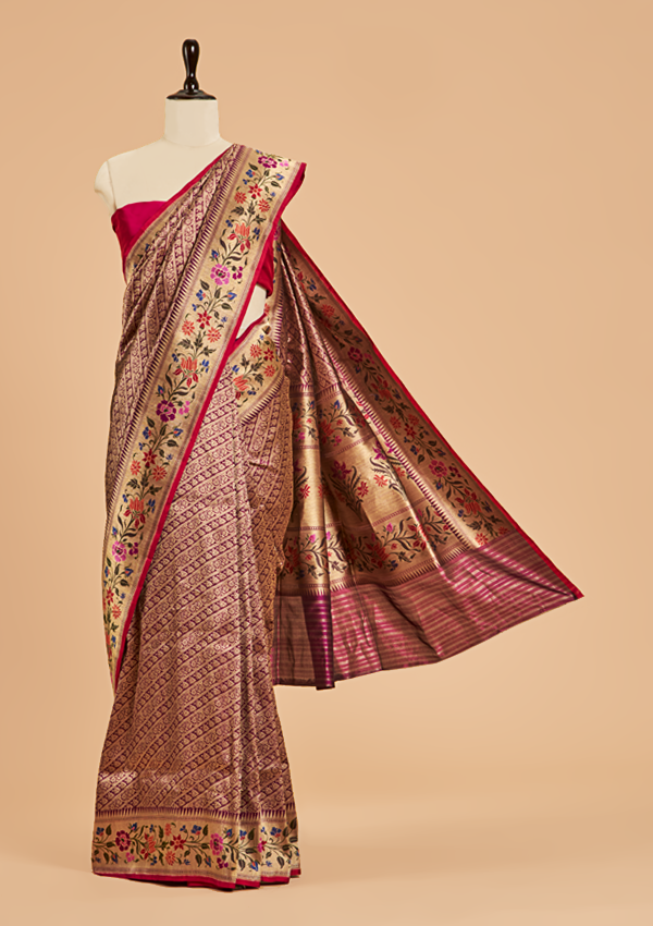 Majenta Brocade Saree in Silk