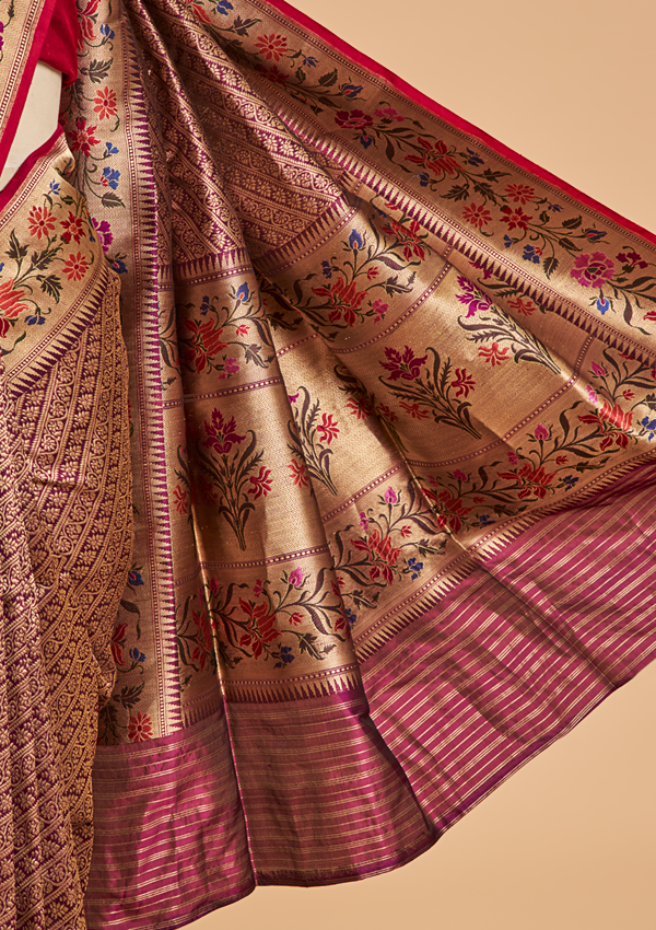 Majenta Brocade Saree in Silk