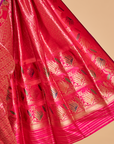 Rani Pink Brocade Saree in Silk