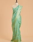 Sea Green Jaal in Georgette Tussar