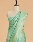 Sea Green Jaal in Georgette Tussar