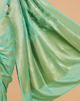 Sea Green Jaal in Georgette Tussar