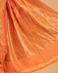 Orange Lehariya Saree in Muslin Silk