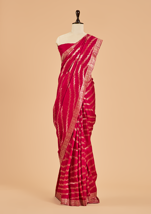 Majenta Jaal Saree in Georgette Tussar